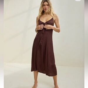 NWT Aerie Satin Midi Dress